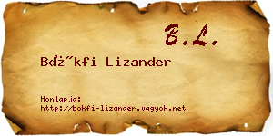 Bökfi Lizander névjegykártya